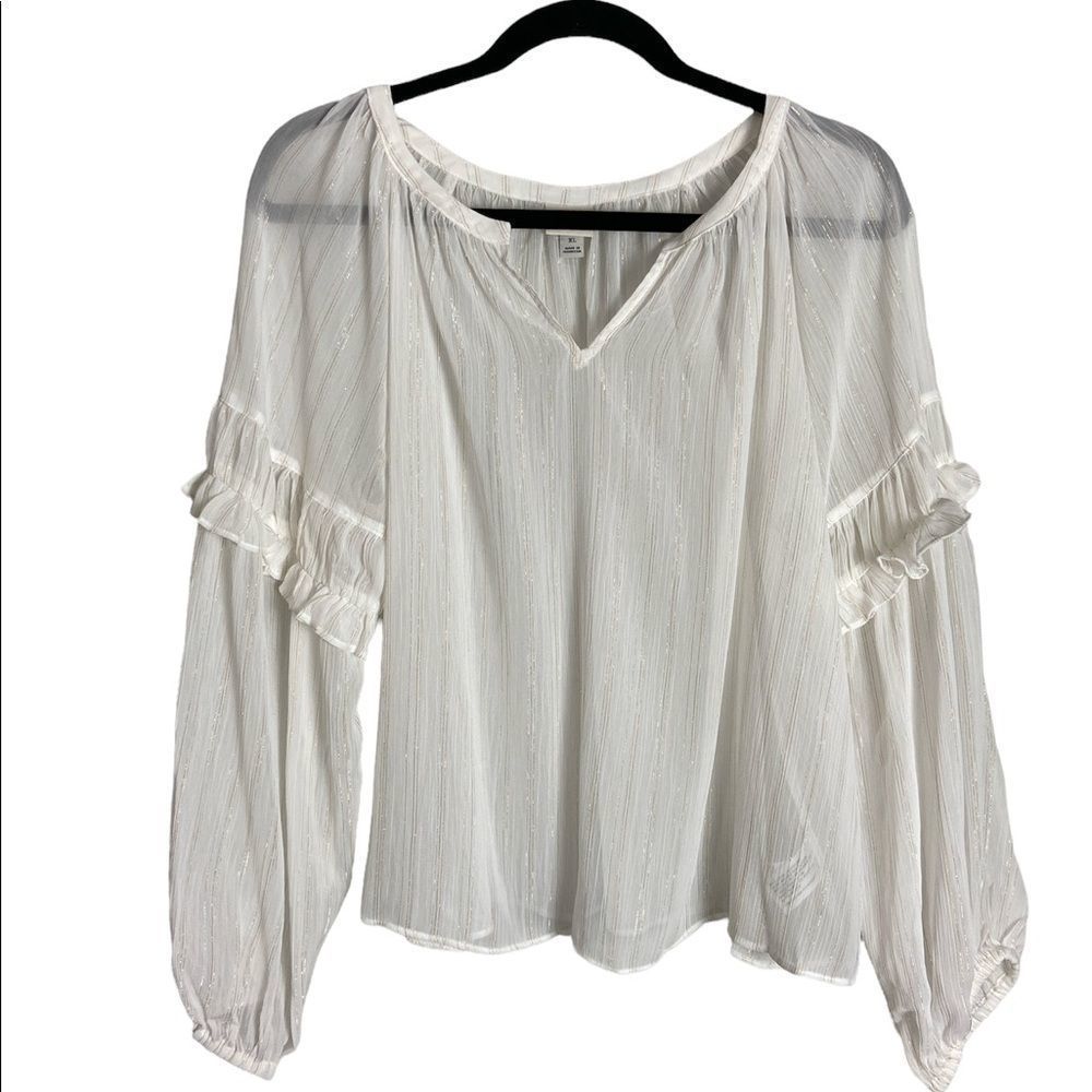 A New Day White and Gold Top NWT